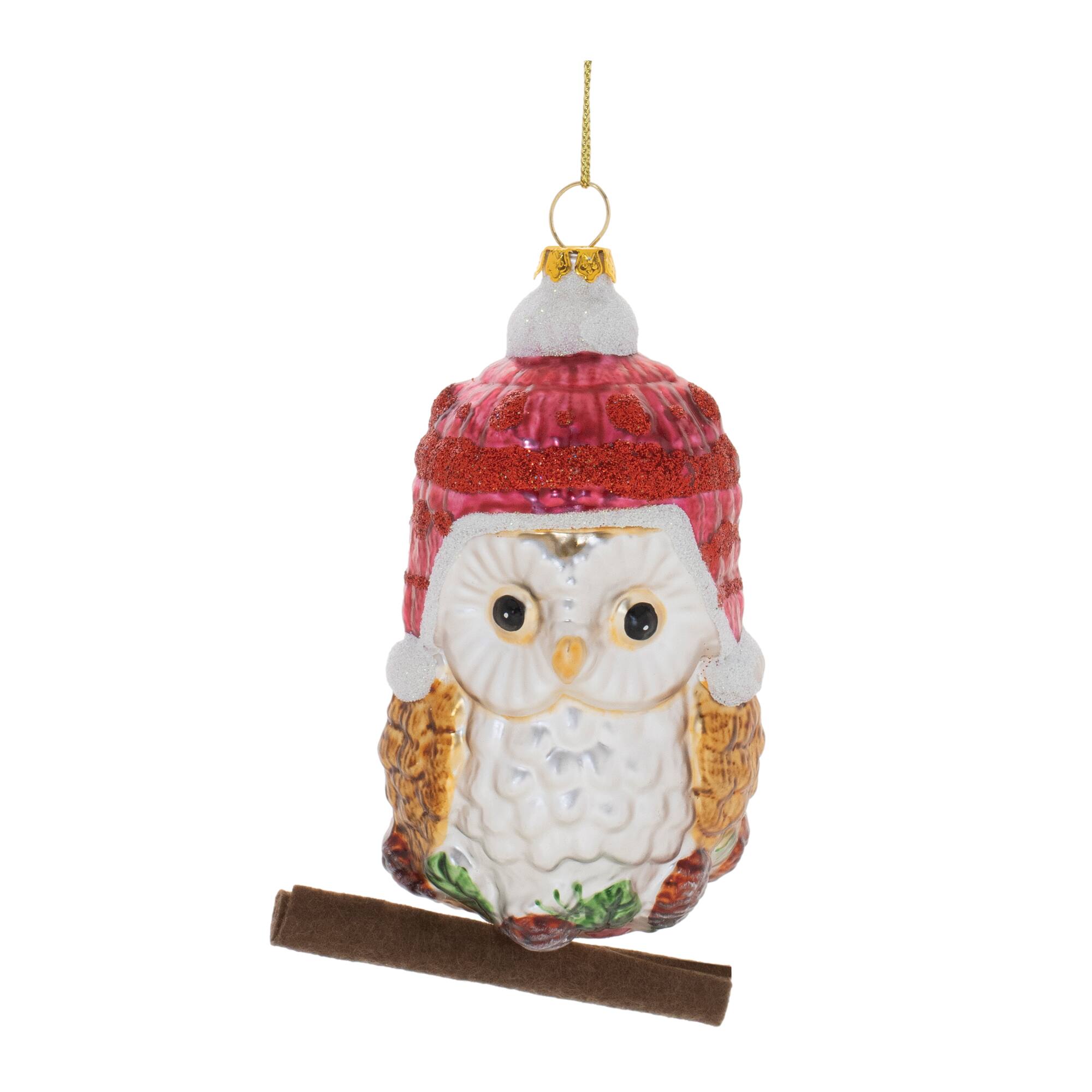 5" Glittered Glass Owl Ornaments, 12ct.